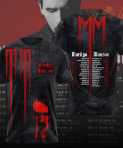 Marilyn Manson Black T shirt WOAHTEE0824SB