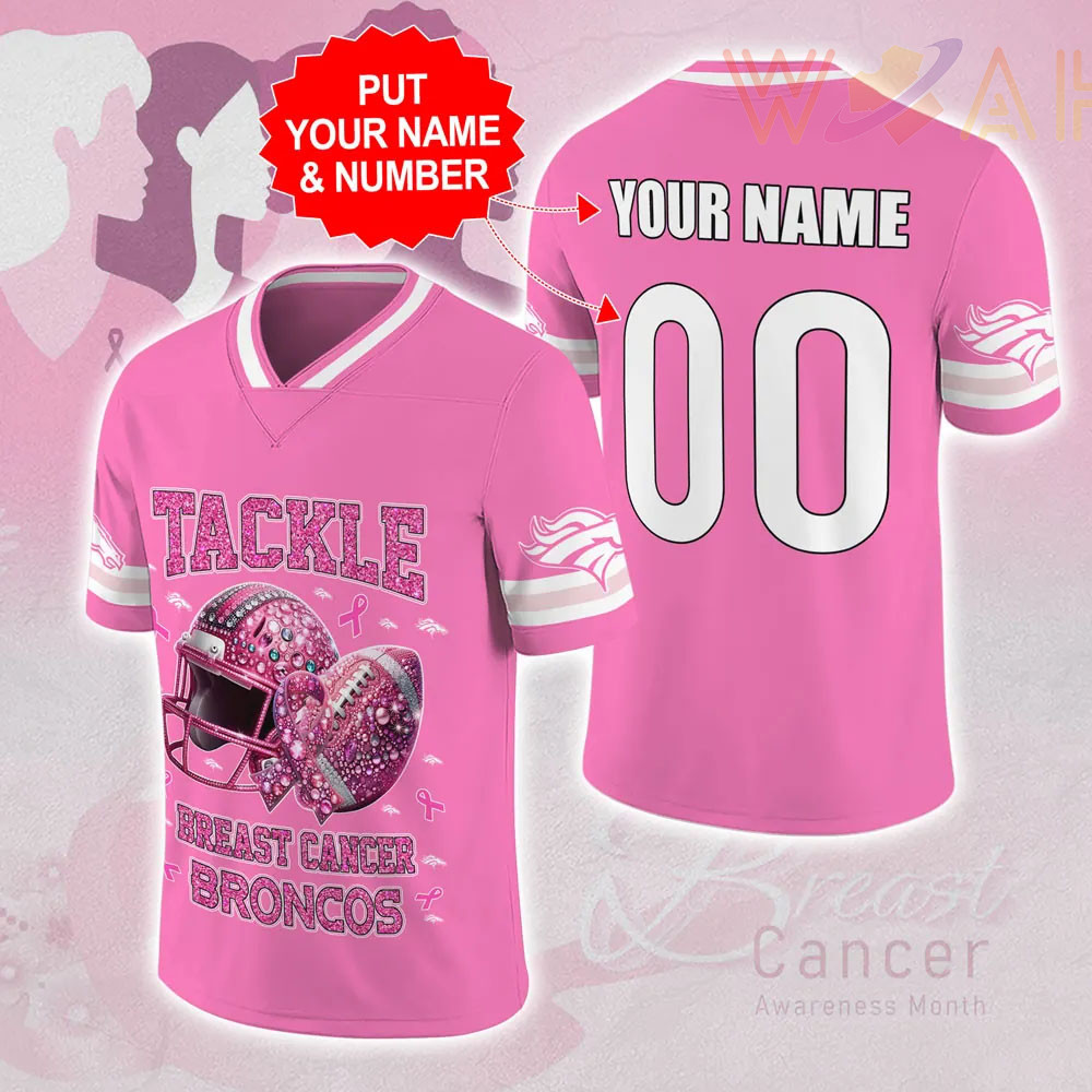 Denver Broncos x Breast Cancer Awareness Football Jersey