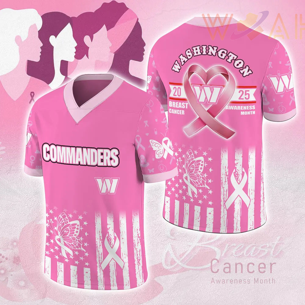 Washington Commanders x Breast Cancer Awareness Football Jersey