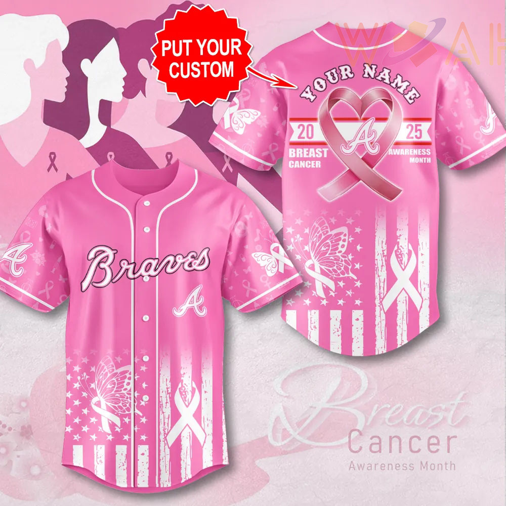 Atlanta Braves x Breast Cancer Awareness Baseball Jersey