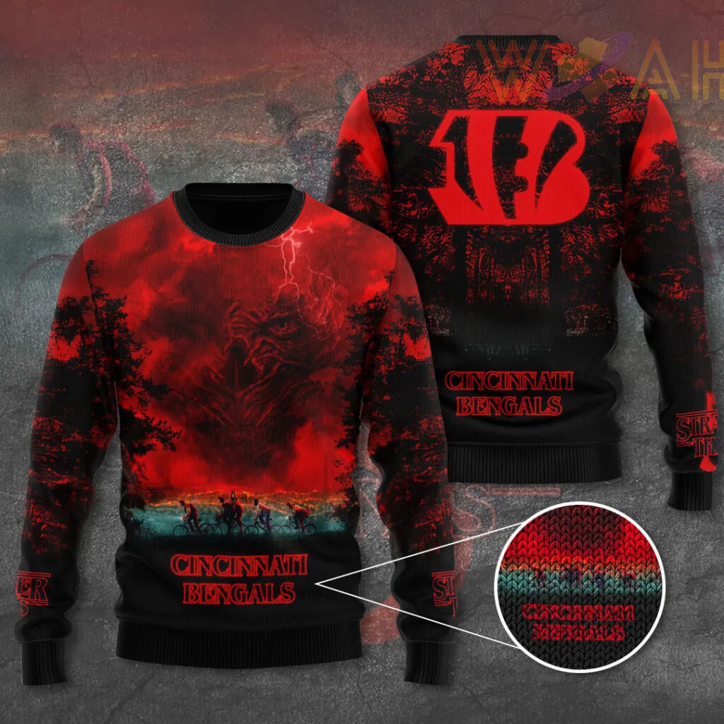Cincinnati Bengals x Stranger Things Ugly Sweater