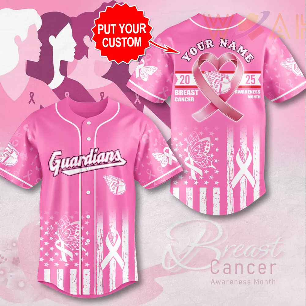 Cleveland Guardians x Breast Cancer Awareness Baseball Jersey