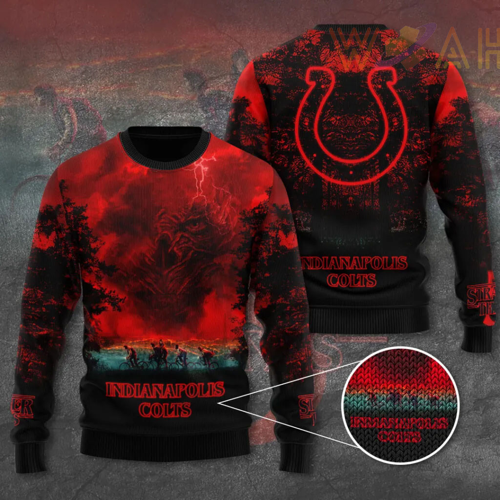 Indianapolis Colts x Stranger Things Ugly Sweater