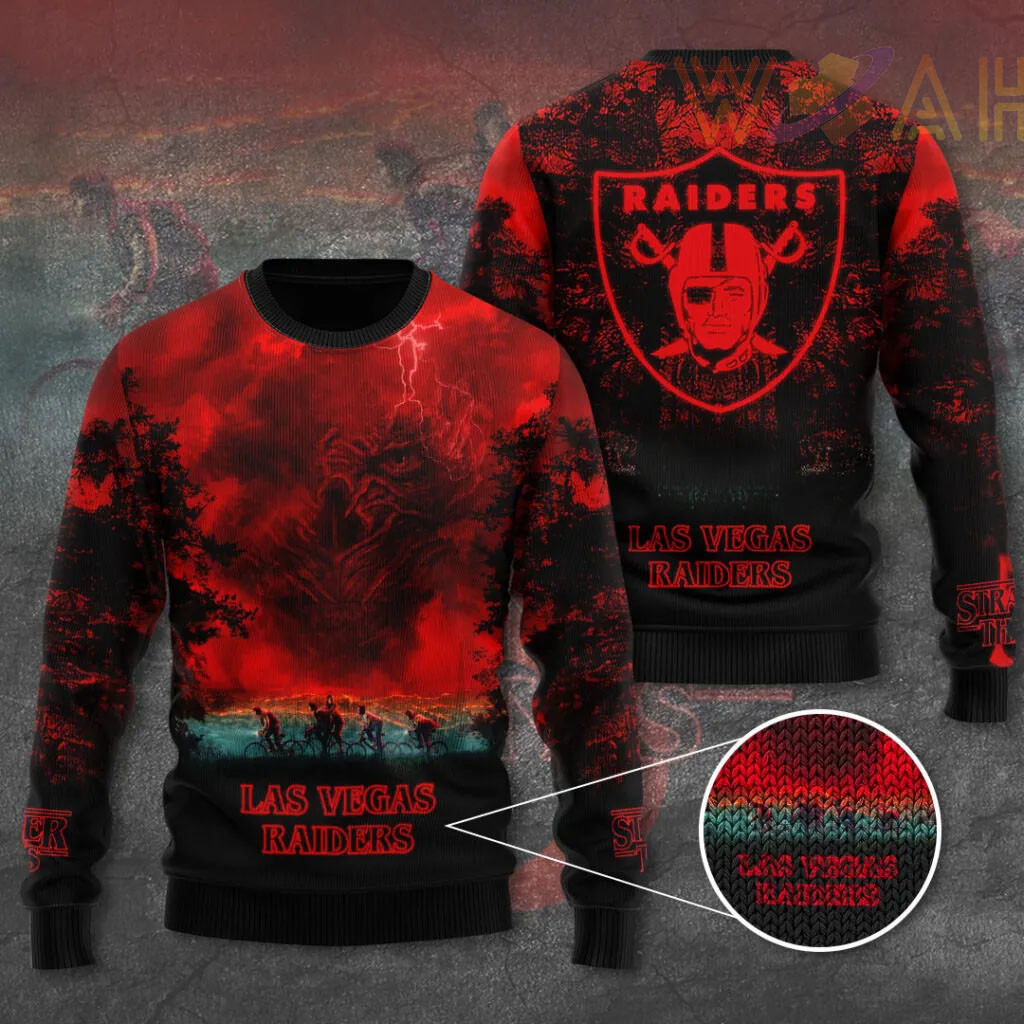 Las Vegas Raiders x Stranger Things Ugly Sweater