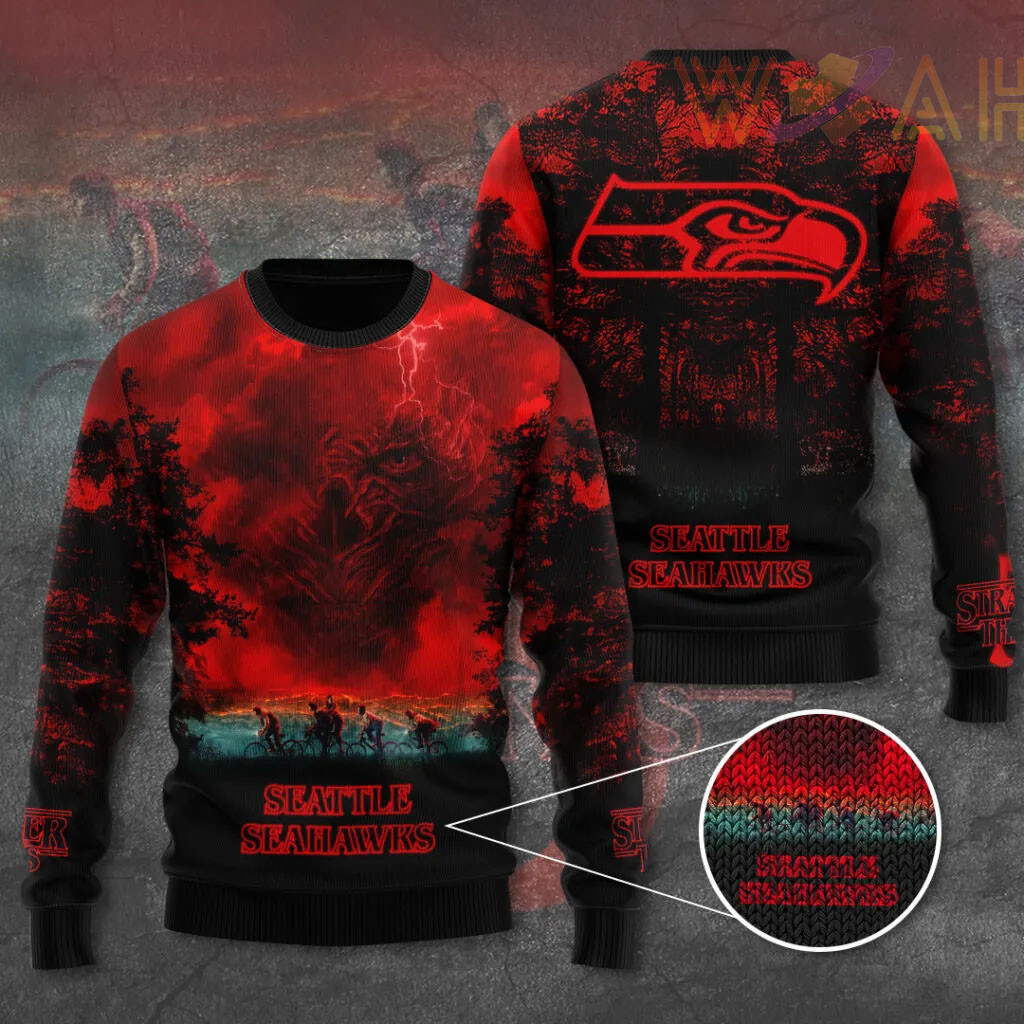 Seattle Seahawks x Stranger Things Ugly Sweater