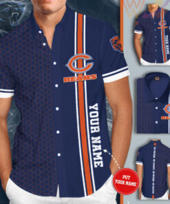 Chicago Bears 3D Short Sleeve Dress Shirt 02