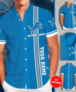 Detroit Lions 3D Short Sleeve Dress Shirt 02