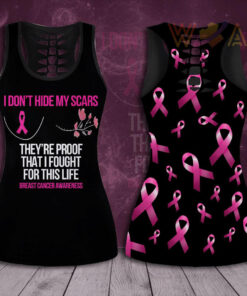 I DonT Hide My Scars Breast Cancer Awareness 3D Hollow Tank Top Leggings 01