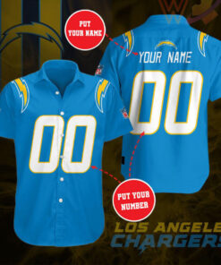 Los Angeles Chargers 3D Short Sleeve Dress Shirt 06