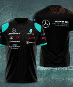 Mercedes AMG Petronas F1 Team 3D T Shirt S2 Black