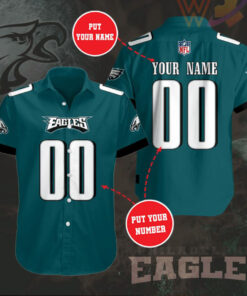 Philadelphia Eagles 3D Short Sleeve Dress Shirt 03