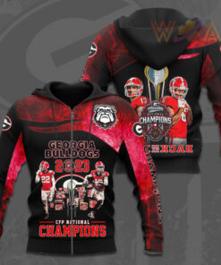 The best Georgia Bulldogs 3D zip hoodie 01