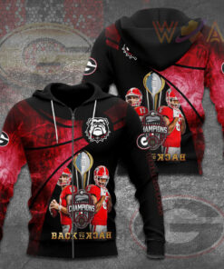 The best Georgia Bulldogs 3D zip hoodie 02