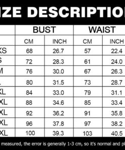 sizechart 3d bikini