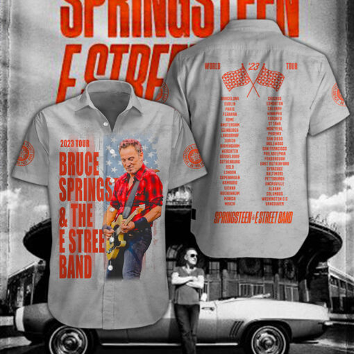 Bruce Springsteen short sleeve dress shirts WOAHTEE021023S2