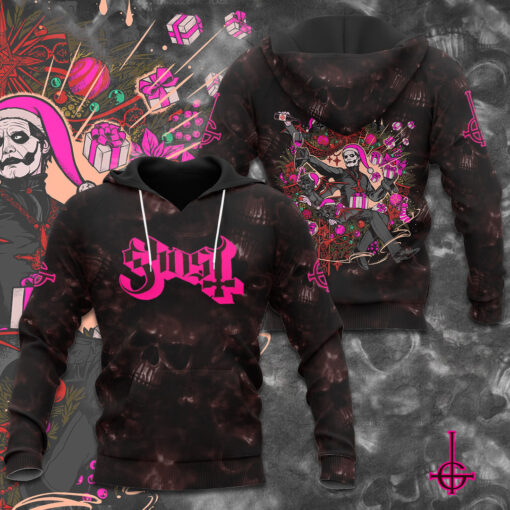 Ghost Band Black Pink Hoodie WOAHTEE011223S1