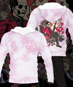 Ghost Band White Pink Hoodie WOAHTEE1223A
