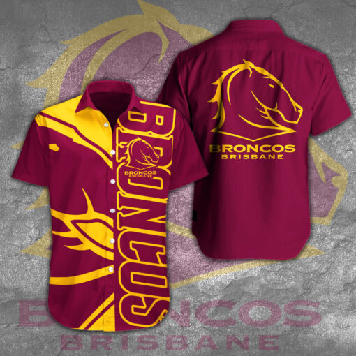 Brisbane Broncos short sleeve dress shirts WOAHTEE0124ZA