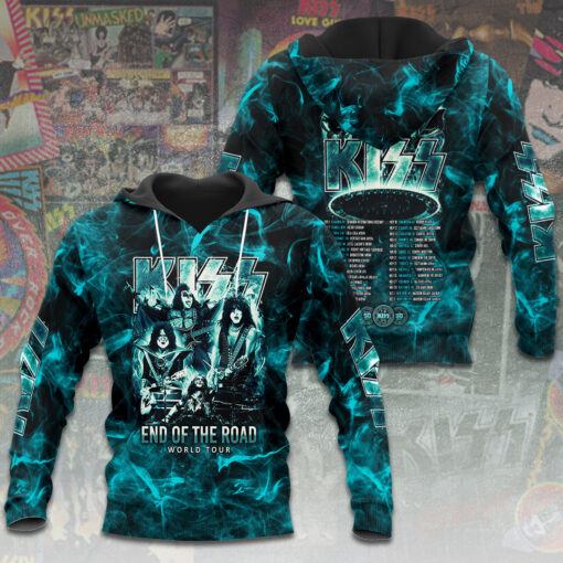 Kiss Band Black Blue Hoodie WOAHTEE0324ST