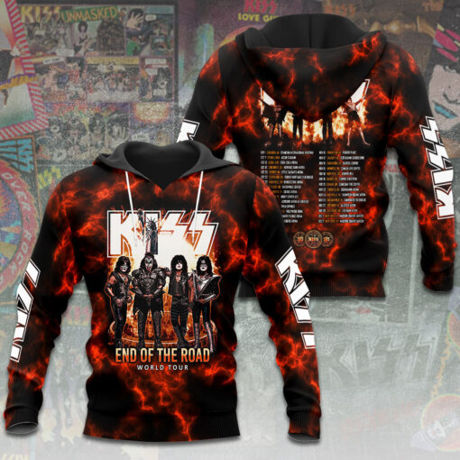 Kiss Band Red Black Hoodie WOAHTEE0324SN