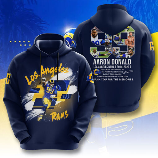 Aaron Donald X Los Angeles Rams Navy Hoodie WOAHTEE0424ZP