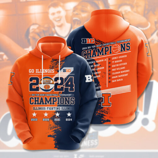 Illinois Fighting Illini Mens Basketball Hoodie WOAHTEE0424H