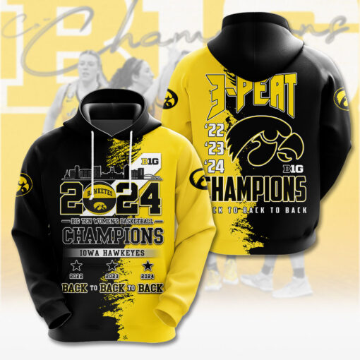 Iowa Hawkeyes back to back to back Hoodie WOAHTEE0424SM