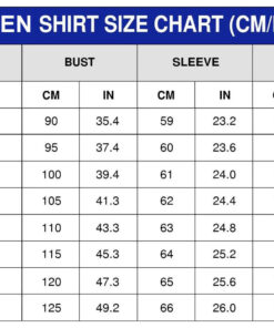 Linen shirt sizechart