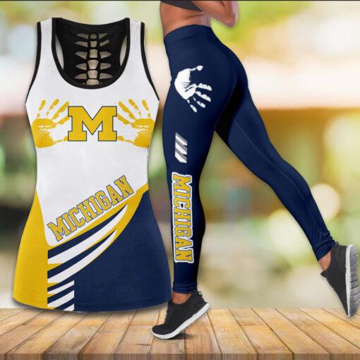Michigan Wolverines Football Tank Top Leggings WOAHTEE0524SF