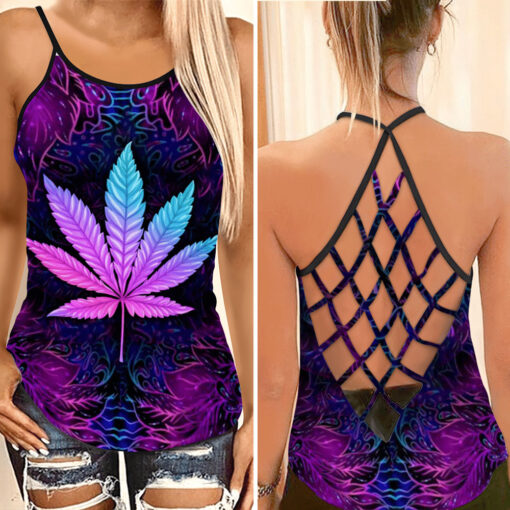 420 Just Hit It Criss Cross Tank Top WOAHTEE0624B