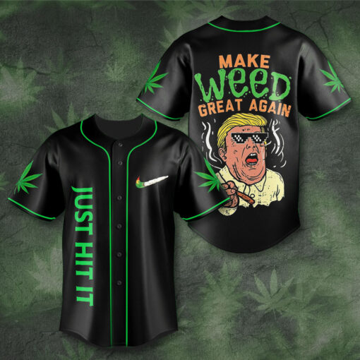 Just Hit It 420 baseball jersey WOAHTEE0624D