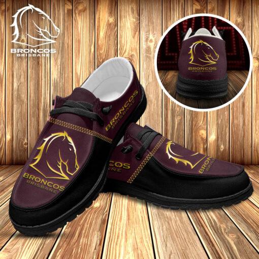 Brisbane Broncos Dudes Shoes Loafer Shoes Black