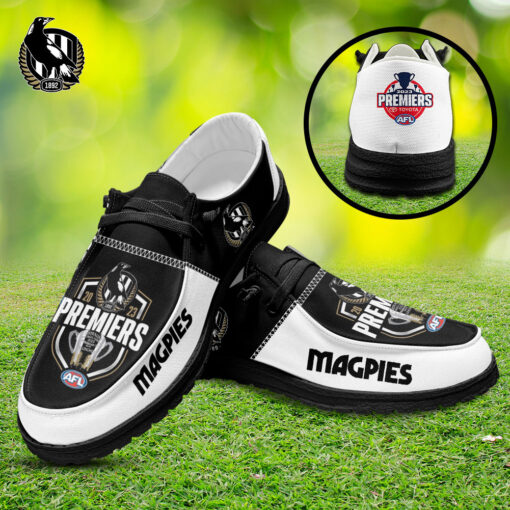 Collingwood FC Dudes Shoes Loafer Shoes Black