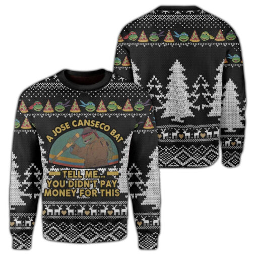A Jose Canseco Bat Tell Me You Didnt Pay Money For This Ugly Christmas 3D Sweater