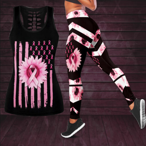 Breast Cancer Awareness 3D Hollow Tank Top Leggings BCAS006