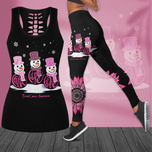 Breast Cancer Awareness 3D Hollow Tank Top Leggings BCAS038