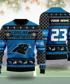 Carolina Panthers Gucci Ugly Christmas 3D Sweater
