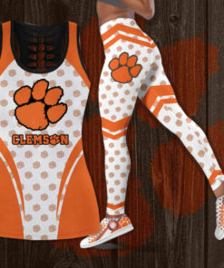 Clemson Tigers Hollow Tank Top Leggings 01