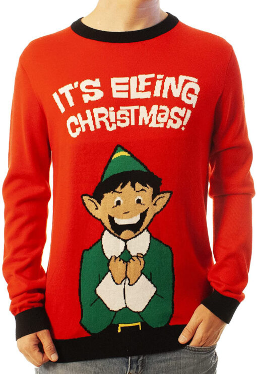 Funny Santa Elfing Christmas Red Ugly 3D Sweater