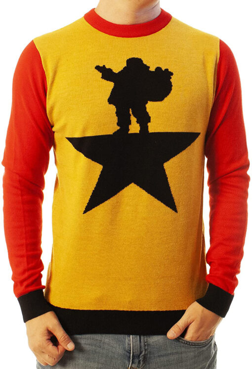 Funny Santa Hamilton Yellow Ugly Christmas 3D Sweater