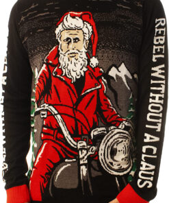 Funny Santa Rebel Black Ugly Christmas 3D Sweater