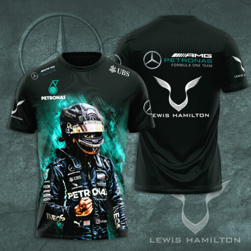 Lewis Hamilton Mercedes AMG Petronas F1 Team 3D T shirt S24