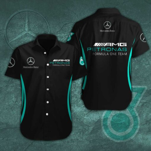 Mercedes AMG Petronas F1 Team 3D H02 Short Sleeve Dress Shirt