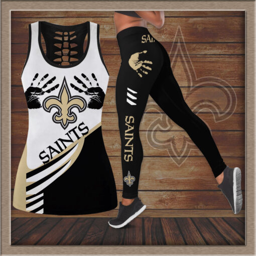 New Orleans Saints Hollow Tank Top Leggings
