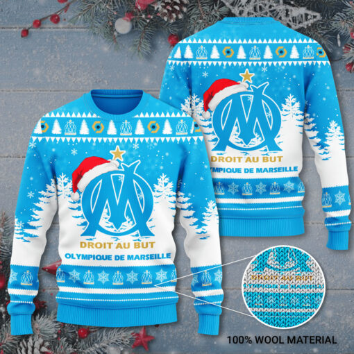 Olympique Marseille Christmas 3D Sweater