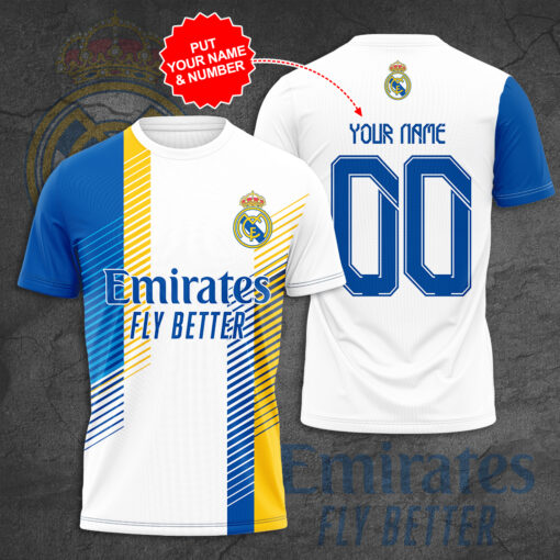 Personalized Real Madrid 3D T shirt Custom Name shirt