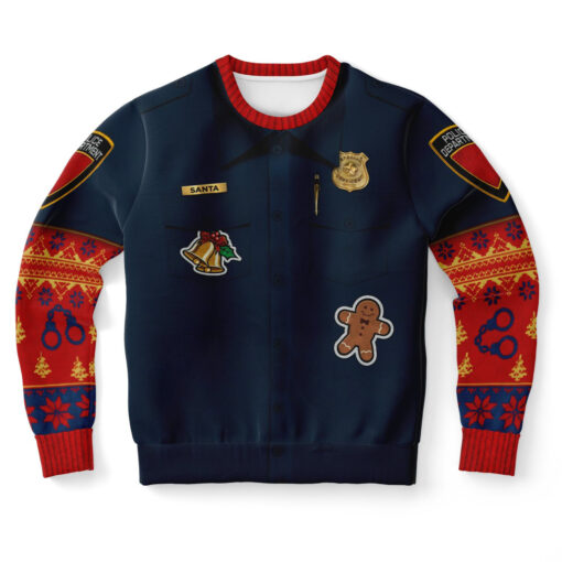 Police Navidad Xmas Ugly Christmas 3D Sweater