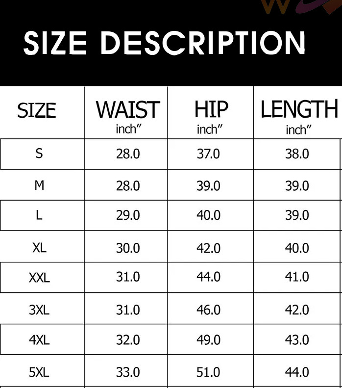 Sweatpants sizechart 2022