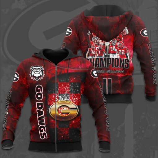 The best Georgia Bulldogs 3D zip hoodie 06