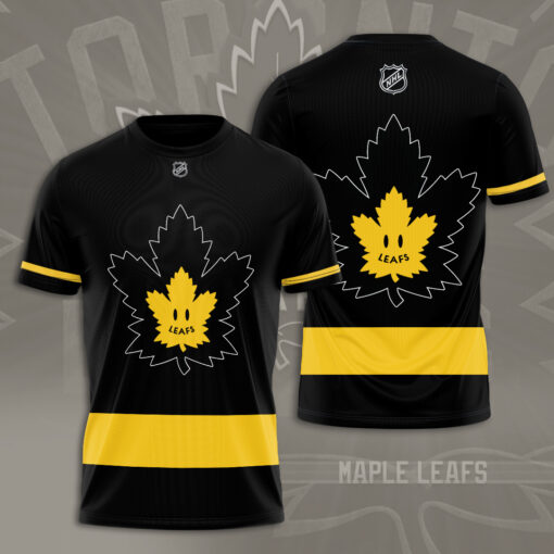 Toronto Maple Leafs 3D T shirt black orange